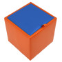 Taburet Box - imitatie piele portocaliu/albastru - 21895/21898 Taburet Box - imitatie piele portocaliu/albastru - 21895/21898