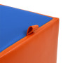 Taburet Box - imitatie piele portocaliu/albastru - 21895/21898 Taburet Box - imitatie piele portocaliu/albastru - 21895/21898
