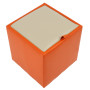 Taburet Box - imitatie piele portocaliu/crem - 21895/21834 Taburet Box - imitatie piele portocaliu/crem - 21895/21834