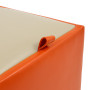 Taburet Box - imitatie piele portocaliu/crem - 21895/21834 Taburet Box - imitatie piele portocaliu/crem - 21895/21834