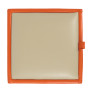 Taburet Box - imitatie piele portocaliu/crem - 21895/21834 Taburet Box - imitatie piele portocaliu/crem - 21895/21834
