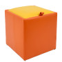 Taburet Box - imitatie piele portocaliu/galben - 21895/22168 Taburet Box - imitatie piele portocaliu/galben - 21895/22168