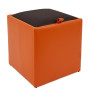 Taburet Box - imitatie piele portocaliu/maro - 21895/15611 Taburet Box - imitatie piele portocaliu/maro - 21895/15611