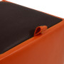 Taburet Box - imitatie piele portocaliu/maro - 21895/15611 Taburet Box - imitatie piele portocaliu/maro - 21895/15611