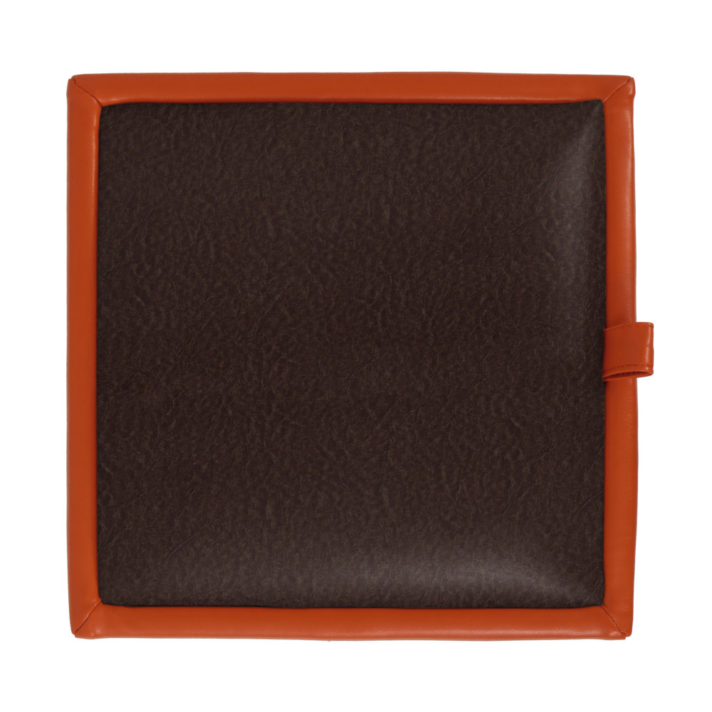 Taburet Box - imitatie piele portocaliu/maro - 21895/15611 Taburet Box - imitatie piele portocaliu/maro - 21895/15611