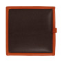 Taburet Box - imitatie piele portocaliu/maro - 21895/15611 Taburet Box - imitatie piele portocaliu/maro - 21895/15611