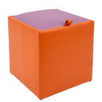 Taburet Box - imitatie piele portocaliu/mov - 21895/21897