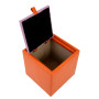 Taburet Box - imitatie piele portocaliu/mov - 21895/21897 Taburet Box - imitatie piele portocaliu/mov - 21895/21897