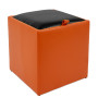 Taburet Box - imitatie piele portocaliu/negru - 21895/21901 Taburet Box - imitatie piele portocaliu/negru - 21895/21901