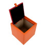 Taburet Box - imitatie piele portocaliu/rosu - 21895/21900