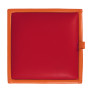 Taburet Box - imitatie piele portocaliu/rosu - 21895/21900