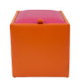 Taburet Box - imitatie piele portocaliu/roz - 21895/21896 Taburet Box - imitatie piele portocaliu/roz - 21895/21896