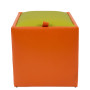 Taburet Box - imitatie piele portocaliu/verde - 21895/21899 Taburet Box - imitatie piele portocaliu/verde - 21895/21899