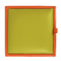 Taburet Box - imitatie piele portocaliu/verde - 21895/21899 Taburet Box - imitatie piele portocaliu/verde - 21895/21899