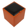 Taburet Box - imitatie piele portocaliu/wenge - 21895/21835 Taburet Box - imitatie piele portocaliu/wenge - 21895/21835