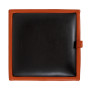 Taburet Box - imitatie piele portocaliu/wenge - 21895/21835 Taburet Box - imitatie piele portocaliu/wenge - 21895/21835