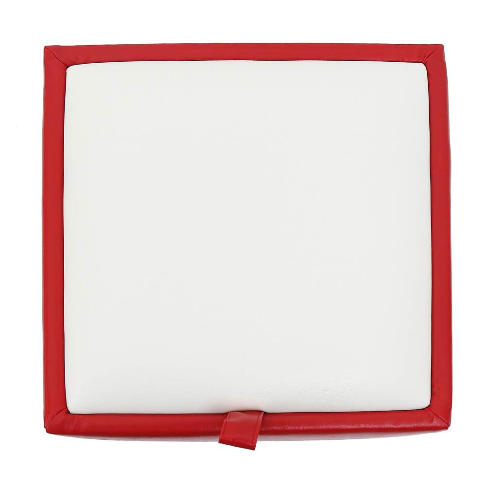Taburet Box - imitatie piele rosu/alb - 21900/21894 Taburet Box - imitatie piele rosu/alb - 21900/21894