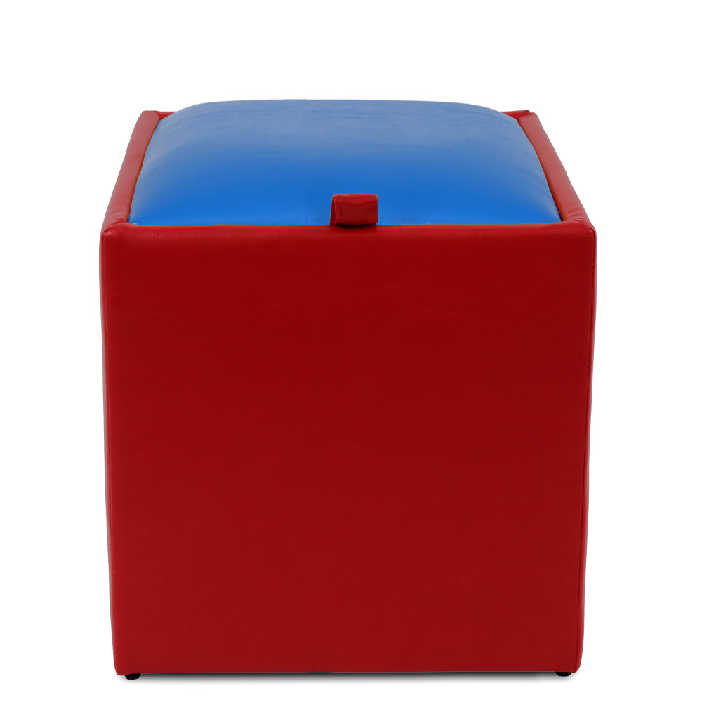 Taburet Box - imitatie piele rosu/albastru - 21900/21898 Taburet Box - imitatie piele rosu/albastru - 21900/21898
