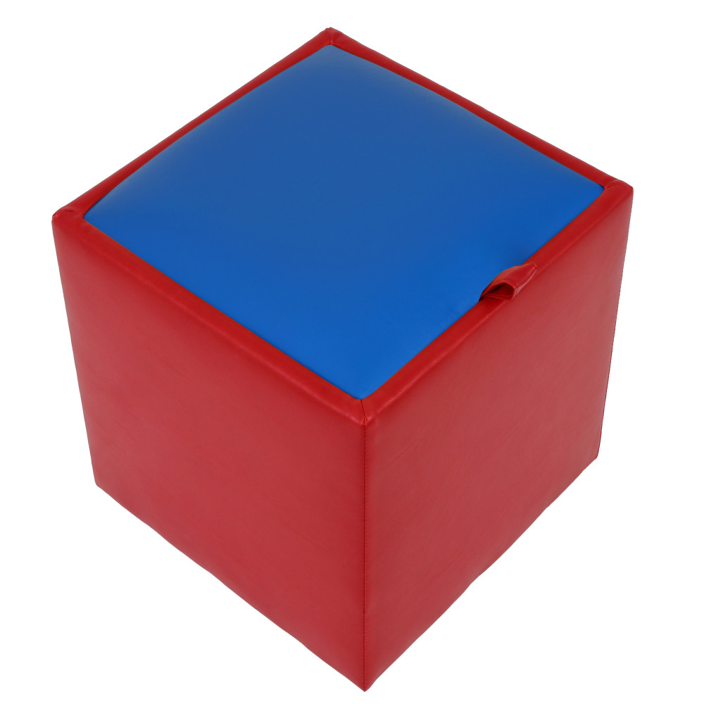 Taburet Box - imitatie piele rosu/albastru - 21900/21898 Taburet Box - imitatie piele rosu/albastru - 21900/21898