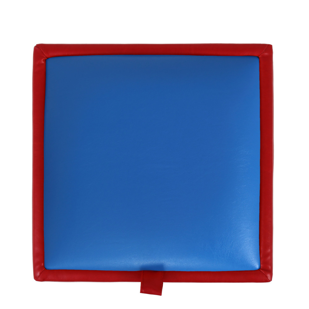 Taburet Box - imitatie piele rosu/albastru - 21900/21898 Taburet Box - imitatie piele rosu/albastru - 21900/21898