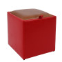 Taburet Box - imitatie piele rosu/coniac - 21900/8070 Taburet Box - imitatie piele rosu/coniac - 21900/8070