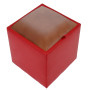 Taburet Box - imitatie piele rosu/coniac - 21900/8070 Taburet Box - imitatie piele rosu/coniac - 21900/8070