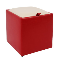 Taburet Box - imitatie piele rosu/crem - 21900/21834 Taburet Box - imitatie piele rosu/crem - 21900/21834