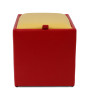 Taburet Box - imitatie piele rosu/galben - 21900/22168 Taburet Box - imitatie piele rosu/galben - 21900/22168