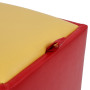 Taburet Box - imitatie piele rosu/galben - 21900/22168 Taburet Box - imitatie piele rosu/galben - 21900/22168