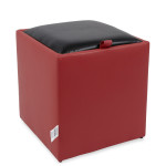 Taburet Box - imitatie piele rosu/negru - 21900/21901