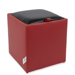 Taburet Box - imitatie piele rosu/negru - 21900/21901 Taburet Box - imitatie piele rosu/negru - 21900/21901