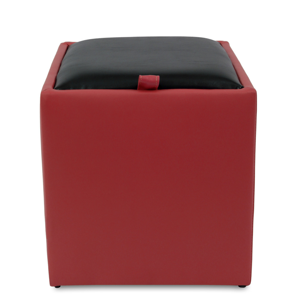 Taburet Box - imitatie piele rosu/negru - 21900/21901 Taburet Box - imitatie piele rosu/negru - 21900/21901