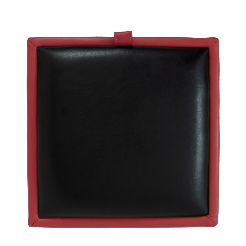 Taburet Box - imitatie piele rosu/negru - 21900/21901 Taburet Box - imitatie piele rosu/negru - 21900/21901
