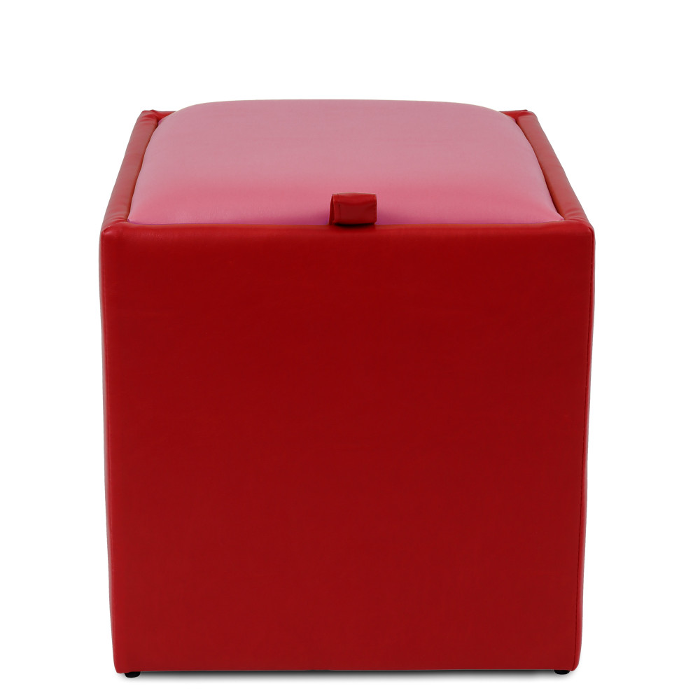 Taburet Box - imitatie piele rosu/roz - 21900/21896 Taburet Box - imitatie piele rosu/roz - 21900/21896
