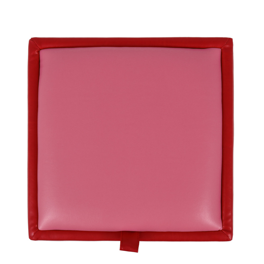 Taburet Box - imitatie piele rosu/roz - 21900/21896 Taburet Box - imitatie piele rosu/roz - 21900/21896