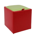 Taburet Box - imitatie piele rosu/verde - 21900/21899