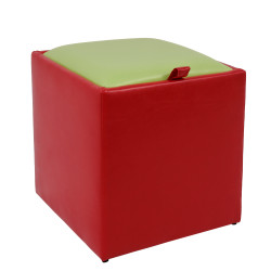 Taburet Box - imitatie piele rosu/verde - 21900/21899 Taburet Box - imitatie piele rosu/verde - 21900/21899