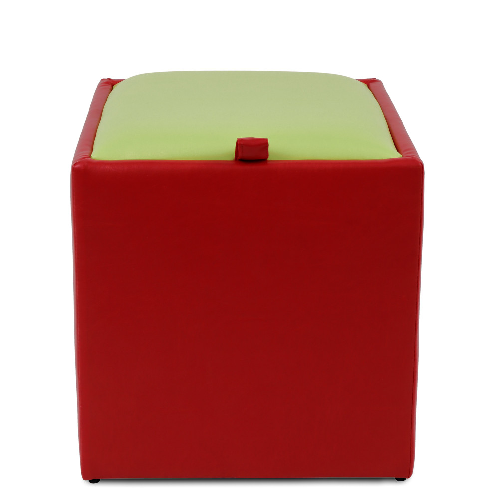 Taburet Box - imitatie piele rosu/verde - 21900/21899 Taburet Box - imitatie piele rosu/verde - 21900/21899