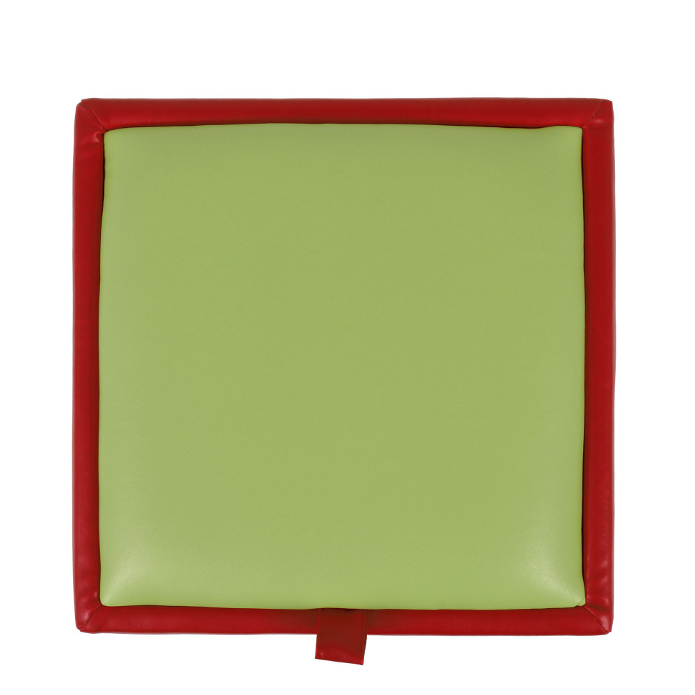 Taburet Box - imitatie piele rosu/verde - 21900/21899 Taburet Box - imitatie piele rosu/verde - 21900/21899