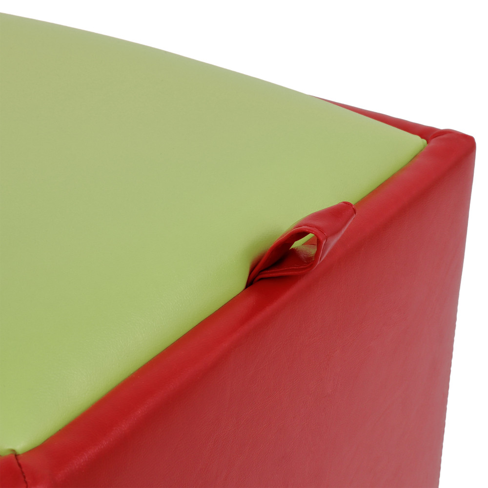 Taburet Box - imitatie piele rosu/verde - 21900/21899 Taburet Box - imitatie piele rosu/verde - 21900/21899