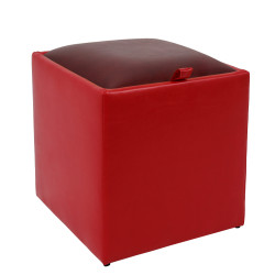 Taburet Box - imitatie piele rosu/bordo - 21900/21902 Taburet Box - imitatie piele rosu/bordo - 21900/21902