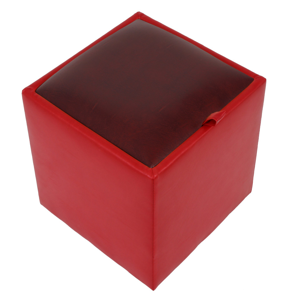Taburet Box - imitatie piele rosu/bordo - 21900/21902 Taburet Box - imitatie piele rosu/bordo - 21900/21902