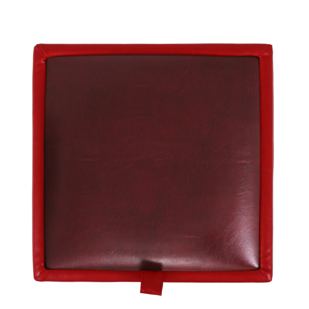 Taburet Box - imitatie piele rosu/bordo - 21900/21902 Taburet Box - imitatie piele rosu/bordo - 21900/21902