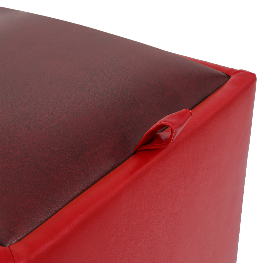 Taburet Box - imitatie piele rosu/bordo - 21900/21902 Taburet Box - imitatie piele rosu/bordo - 21900/21902