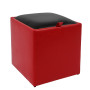 Taburet Box - imitatie piele rosu/wenge - 21900/21835 Taburet Box - imitatie piele rosu/wenge - 21900/21835