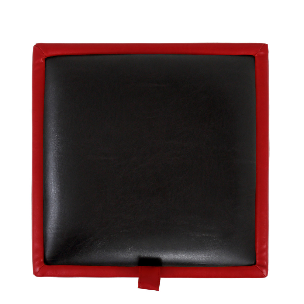 Taburet Box - imitatie piele rosu/wenge - 21900/21835 Taburet Box - imitatie piele rosu/wenge - 21900/21835