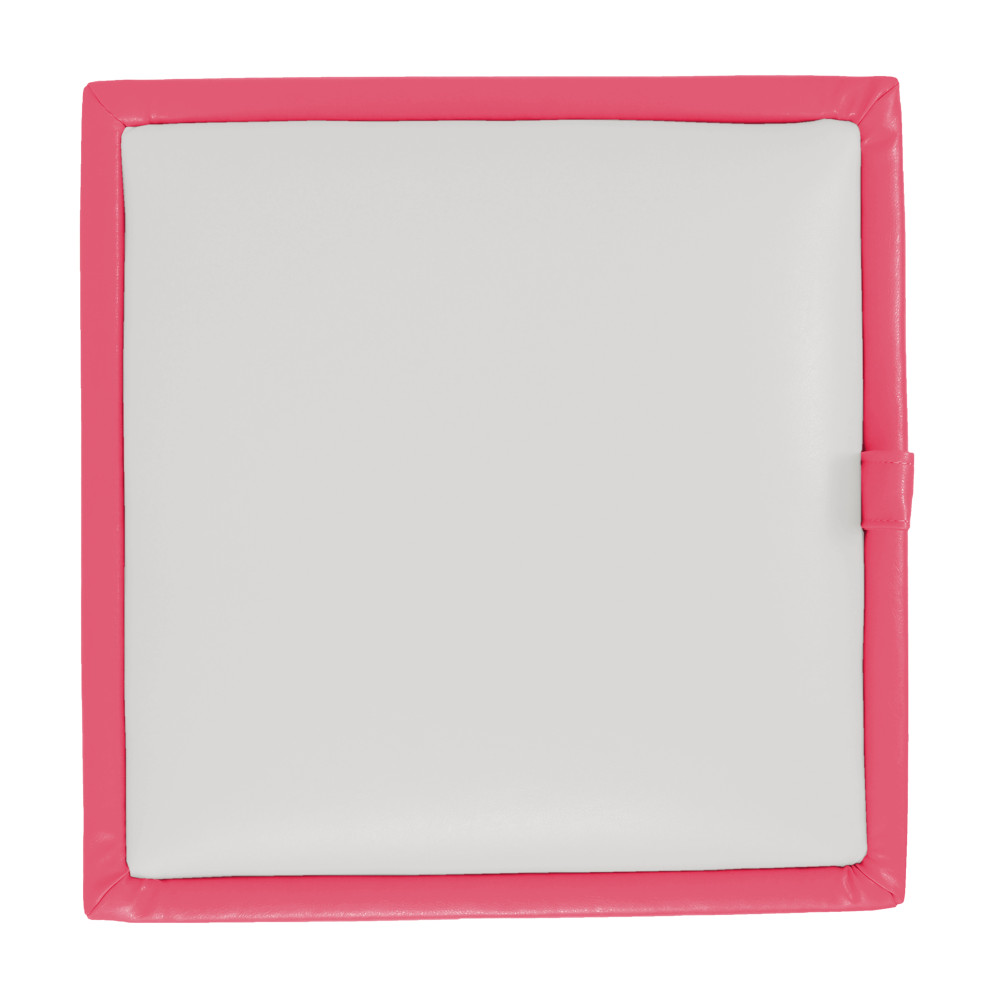 Taburet Box - imitatie piele roz/alb - 21896/21894 Taburet Box - imitatie piele roz/alb - 21896/21894