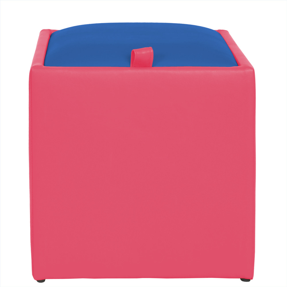 Taburet Box - imitatie piele roz/albastru - 21896/21898 Taburet Box - imitatie piele roz/albastru - 21896/21898