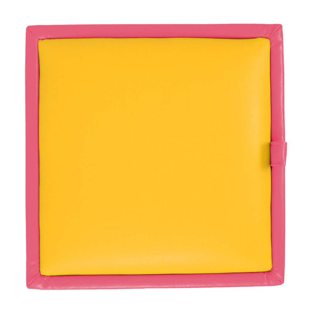 Taburet Box - imitatie piele roz/galben - 21896/22168 Taburet Box - imitatie piele roz/galben - 21896/22168