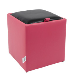 Taburet Box - imitatie piele roz/negru - 21896/21901 Taburet Box - imitatie piele roz/negru - 21896/21901